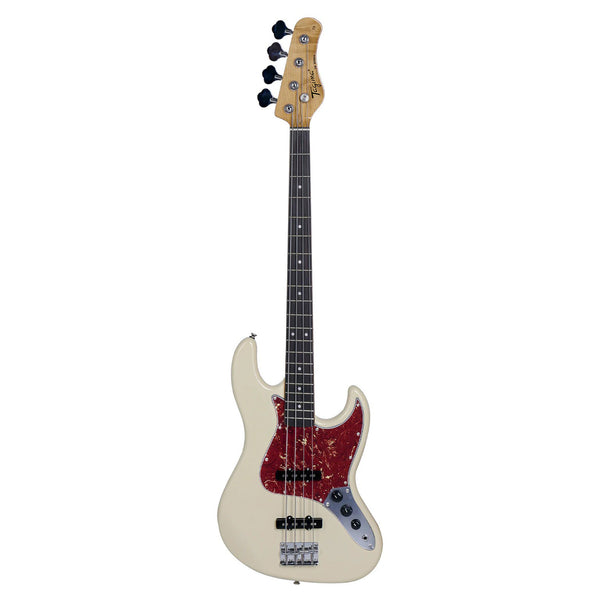 Tagima TW73 J Bass, Olympic White, Tortoise Pickguard