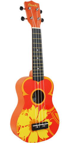 Amahi Soprano Orange Flower Ukulele DDUK5