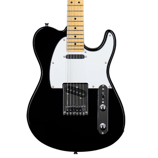 Tagima TW55 T-Style Guitar, Black With White Pickguard