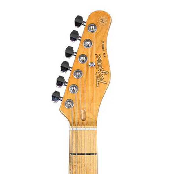 Tagima TW55 T-Style Guitar, Black With White Pickguard