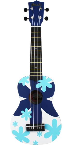 Amahi Blue Flower Soprano Ukulele