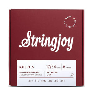 Stringjoy Naturals Phosphor Bronze Acoustic Guitar Strings Light Gauge (12-54)