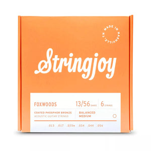 Stringjoy Foxwoods Coated Phosphor Bronze Acoustic Guitar Strings Medium Gauge (13-56)
