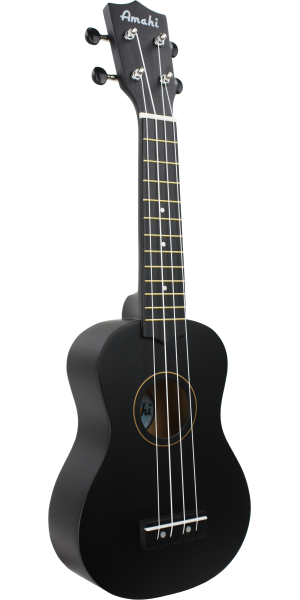 Amahi Dark Night Black Soprano Ukulele