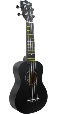 Amahi Dark Night Black Soprano Ukulele
