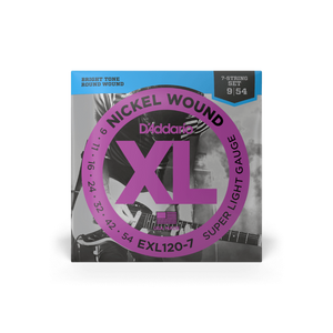 D'Addario XL Nickel Electric Guitar Strings 09-54 Super Light 7-String