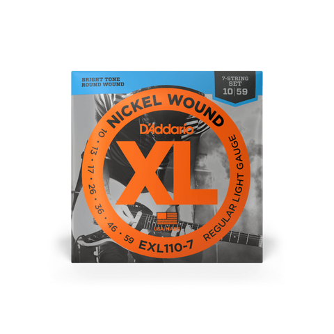 D'Addario XL Nickel Electric Guitar Strings 10-59 Regular Light 7-String