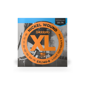 D'Addario XL Nickel Electric Guitar Strings 10-74 Light Top/Heavy Bottom 8-String