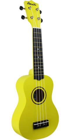 Amahi Neon Yellow Soprano Ukulele With Bag