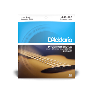 D'Addario Long Scale, Phosphor Bronze Acoustic Bass Strings 45-100 Regular Light