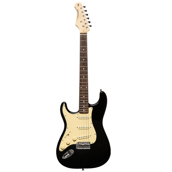 Stagg SES-30 Solid Body "Strat Style" Electric, Black, Left Handed