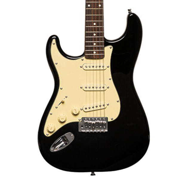 Stagg SES-30 Solid Body "Strat Style" Electric, Black, Left Handed