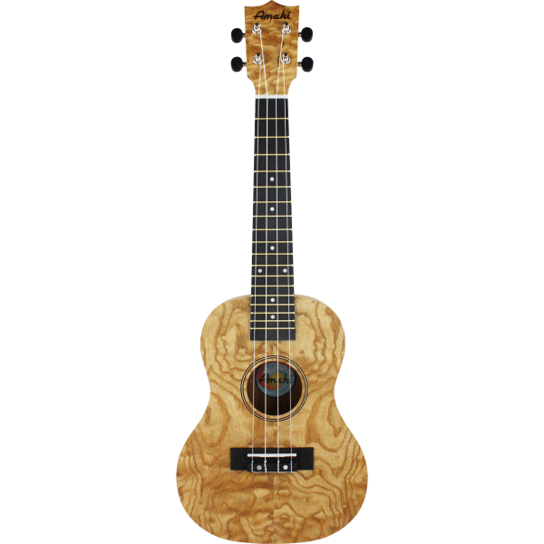 Amahi Heritage Quilted Ash Concert Ukulele With Bag
