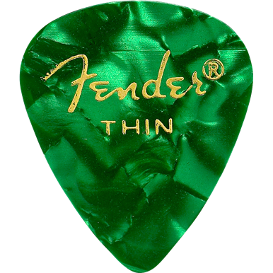 Fender 351 Thin Green Moto Pick Pack (12 Pack)