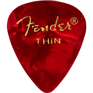 Fender 351 Thin Red Moto Pick Pack (12 Pack)