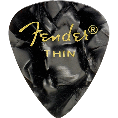 Fender 351 Thin Black Moto Pick Pack (12 Pack)