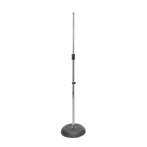 On-Stand Chrome Round-Base Microphone Stand