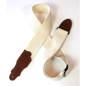 Franklin Strap, 2" Cotton, Natural, Caramel Ends