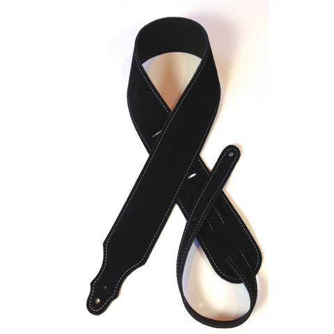 Franklin Strap, 2.5" Pure Suede Leather, Black