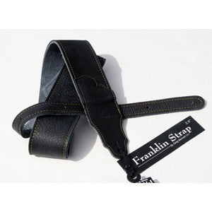 Franklin Strap, 2.5" Black Glove Leather, Gold Stitching