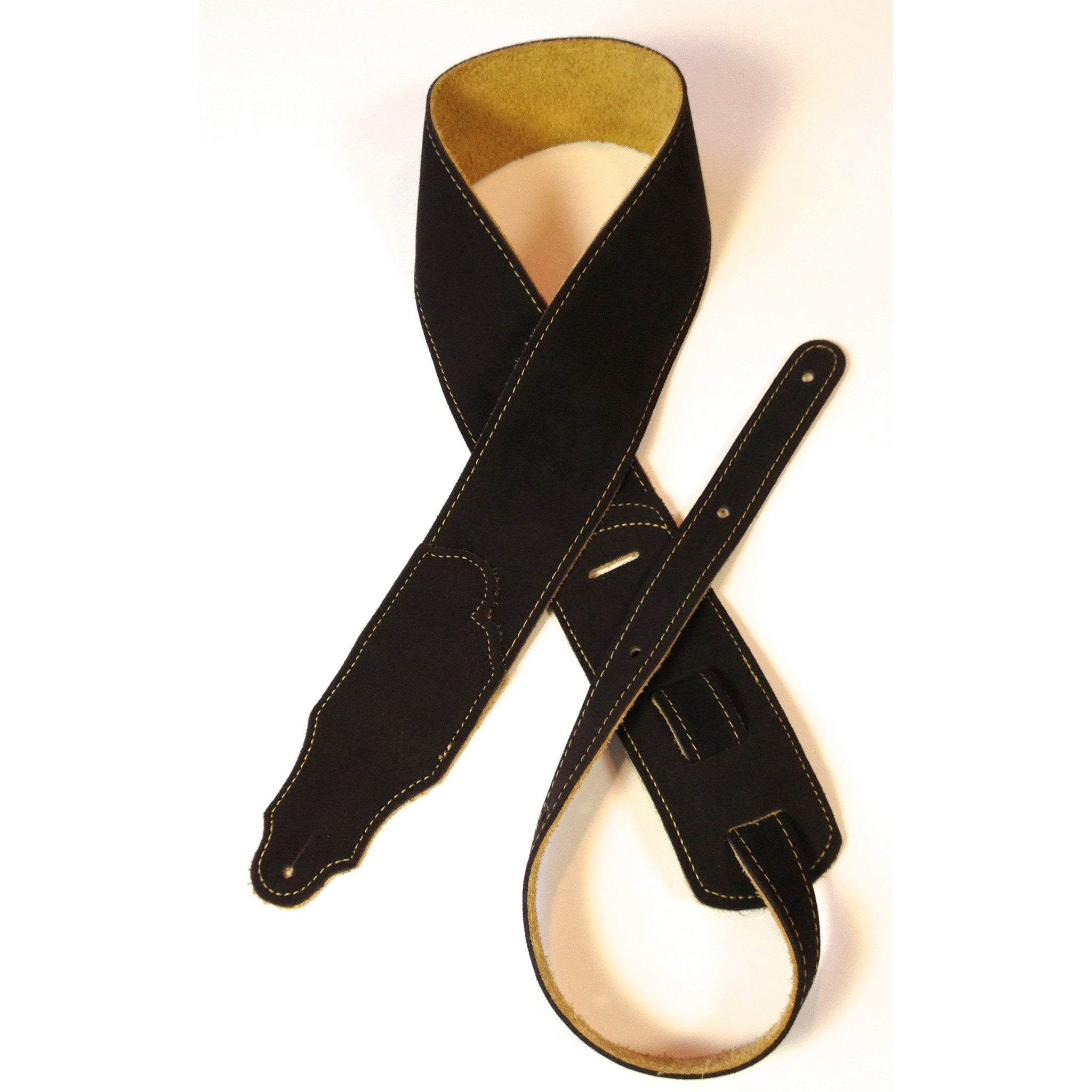 Franklin Strap, 2.5" Chocolate Glove Leather, Gold Stitching