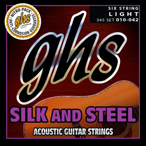 GHS Silk and Steel, Light Acoustic Guitar Strings 10-42