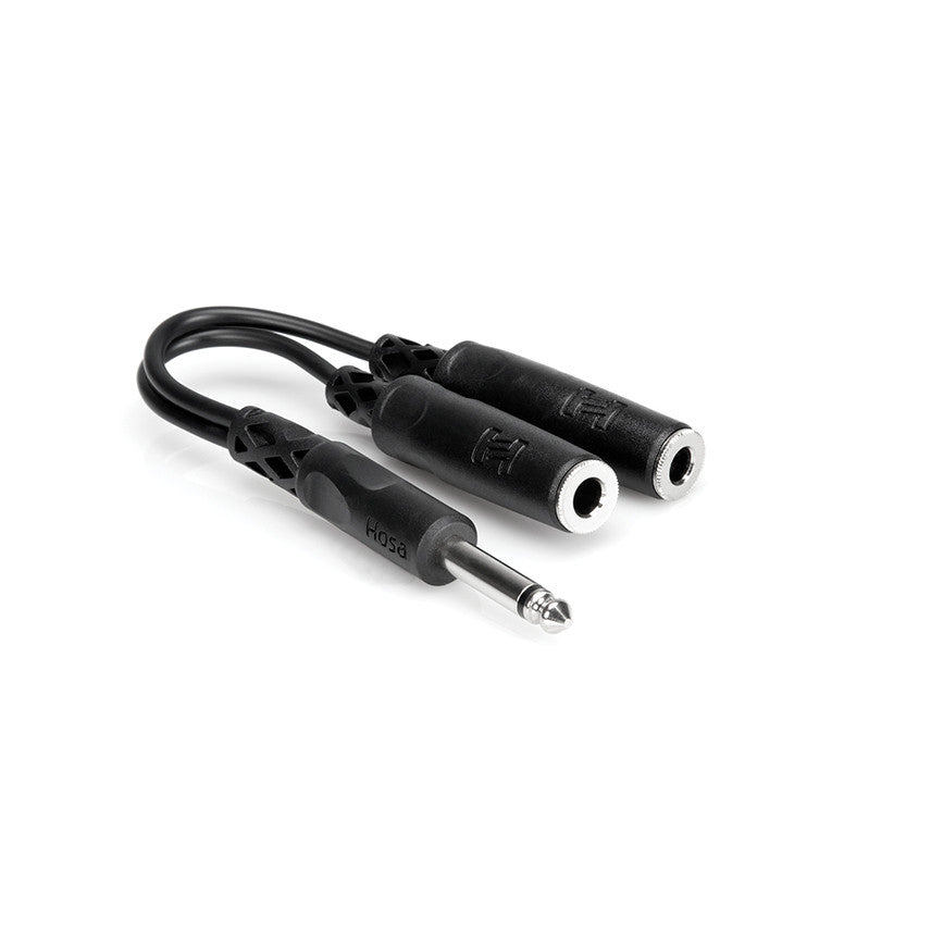 Hosa Y Cable,1/4" Male to Dual 1/4" Female