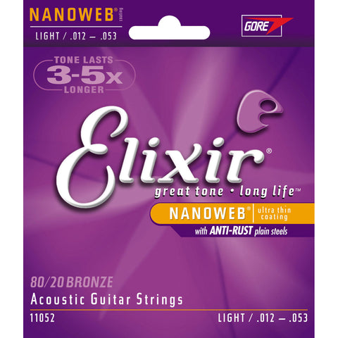 Elixir Nano Acoustic Guitar Strings Light 12-53