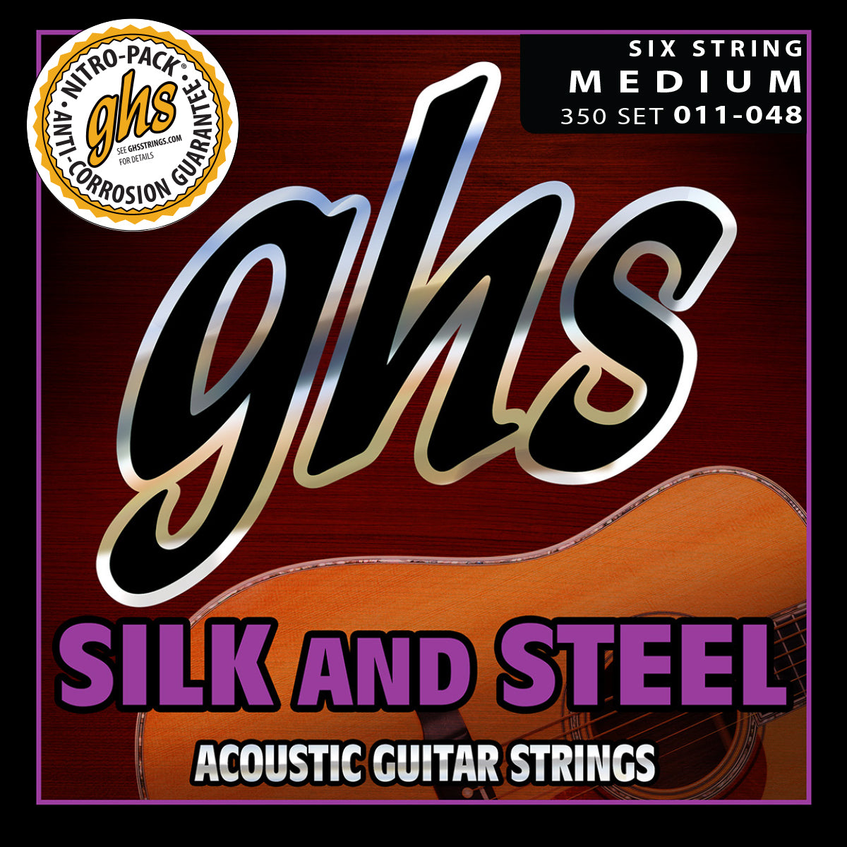 GHS Silk and Steel, Medium Acoustic Strings  11-48