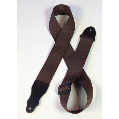 Franklin Strap, 2" Chocolate Economy Poly Web, Leather Ends