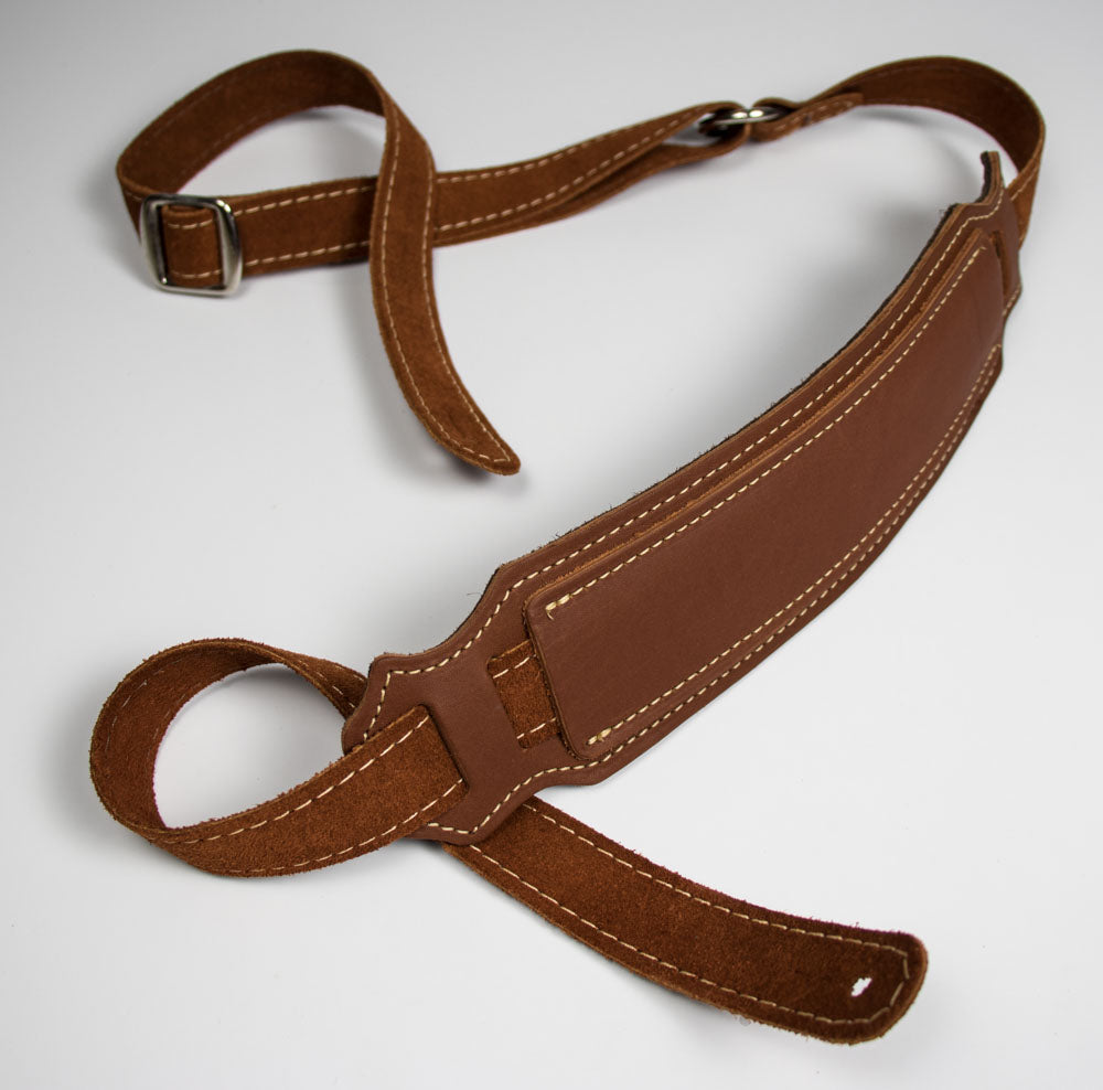 Franklin Cognac Glove Leather Vintage Strap With Shoulder Pad