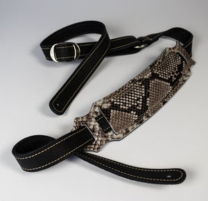 Franklin Black/Snakeskin Glove Leather Strap With Shoulder Pad