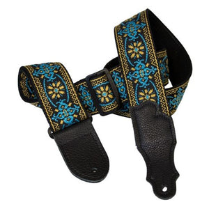 Franklin 2” Turquoise Cotton Retro Weave Strap With Leather Ends