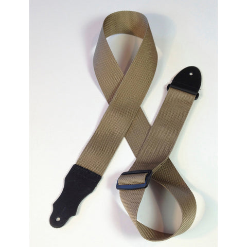 Franklin Strap, 2" Tan Economy Poly Web, Leather Ends
