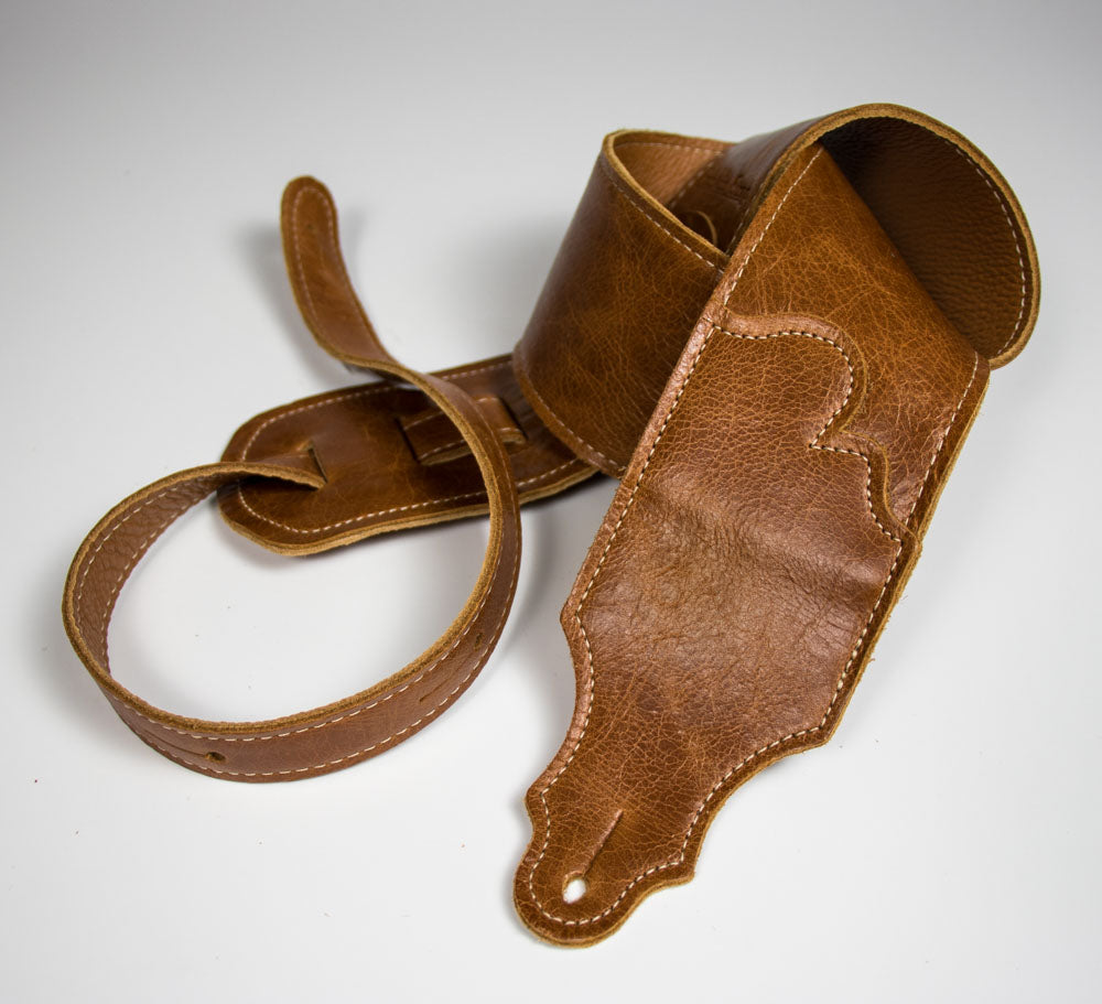 Franklin 3" Cognac Jackson Hole Leather Guitar Strap