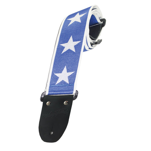 Henry Heller 2" Blue Jacquard Guitar Strap With Silver Stars