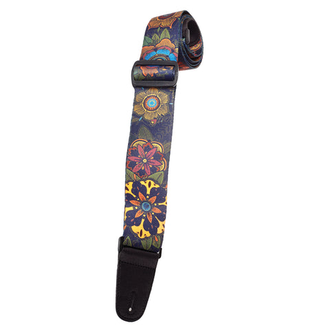 Henry Heller 2" Sublimation Blue/Gold/Red Guitar Strap