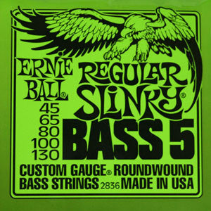 Ernie Ball Regular Slinky 45-130 Electric 5 String Bass Strings