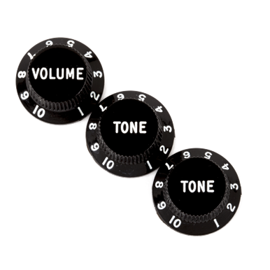 Fender Strat Set Of Black Knobs 