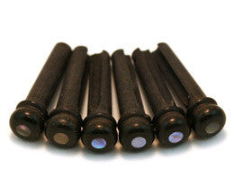 Ebony/Abalone Bridge Pins (Pack of 6)