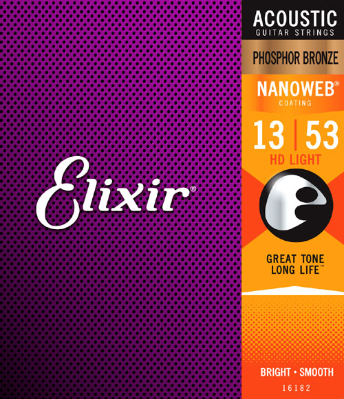 Elixir HD Light Phosphor Bronze Acoustic Strings 13-53