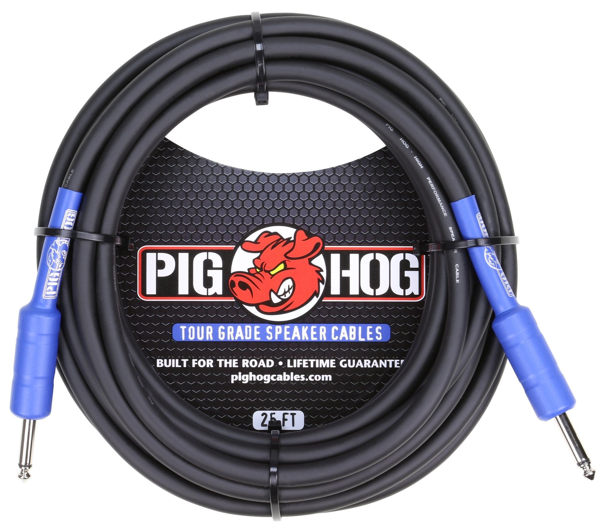 Pig Hog 25' 14 Gauge Speaker Cable, 1/4" Ends, Lifetime Warranty