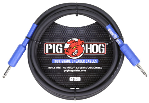 Pig Hog 10' 14 Gauge Speaker Cable, 1/4" Ends, Lifetime Warranty