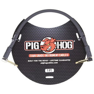 PIG HOG 1' 1/4" Right Angle - 1/4" Right Angle 8MM Instrument Cable