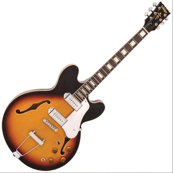 Vintage VSA500PSB Hollowbody Electric Guitar