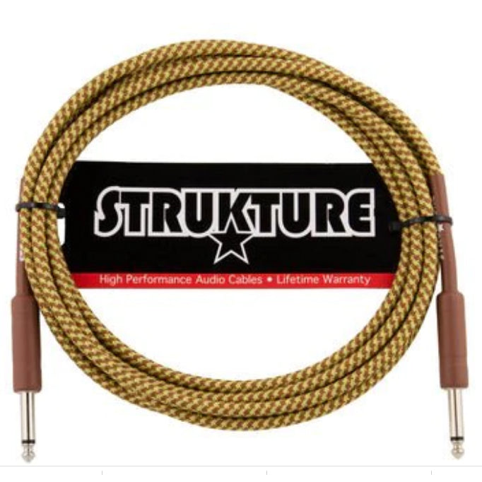 Strukture 10' Tweed 1/4” Right Angle Instrument Cable