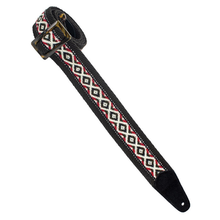 Henry Heller 2" Tort-O-Herringbone Tri-Glide Black/White/Red Strap