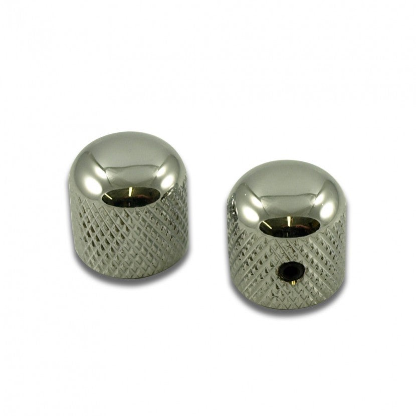 WD Chrome Barrel Knobs, One Pair, For Split or Solid Shafts