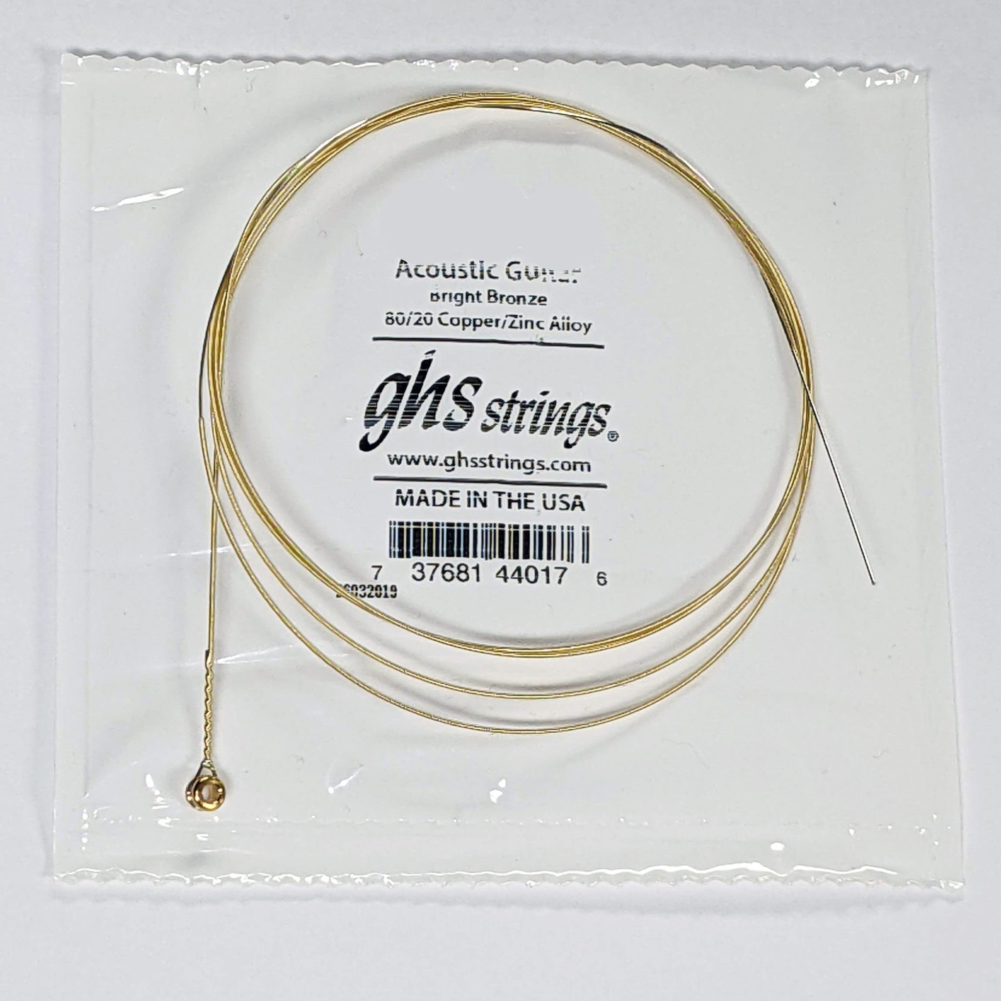 GHS Wound Bright Bronze Single String .038