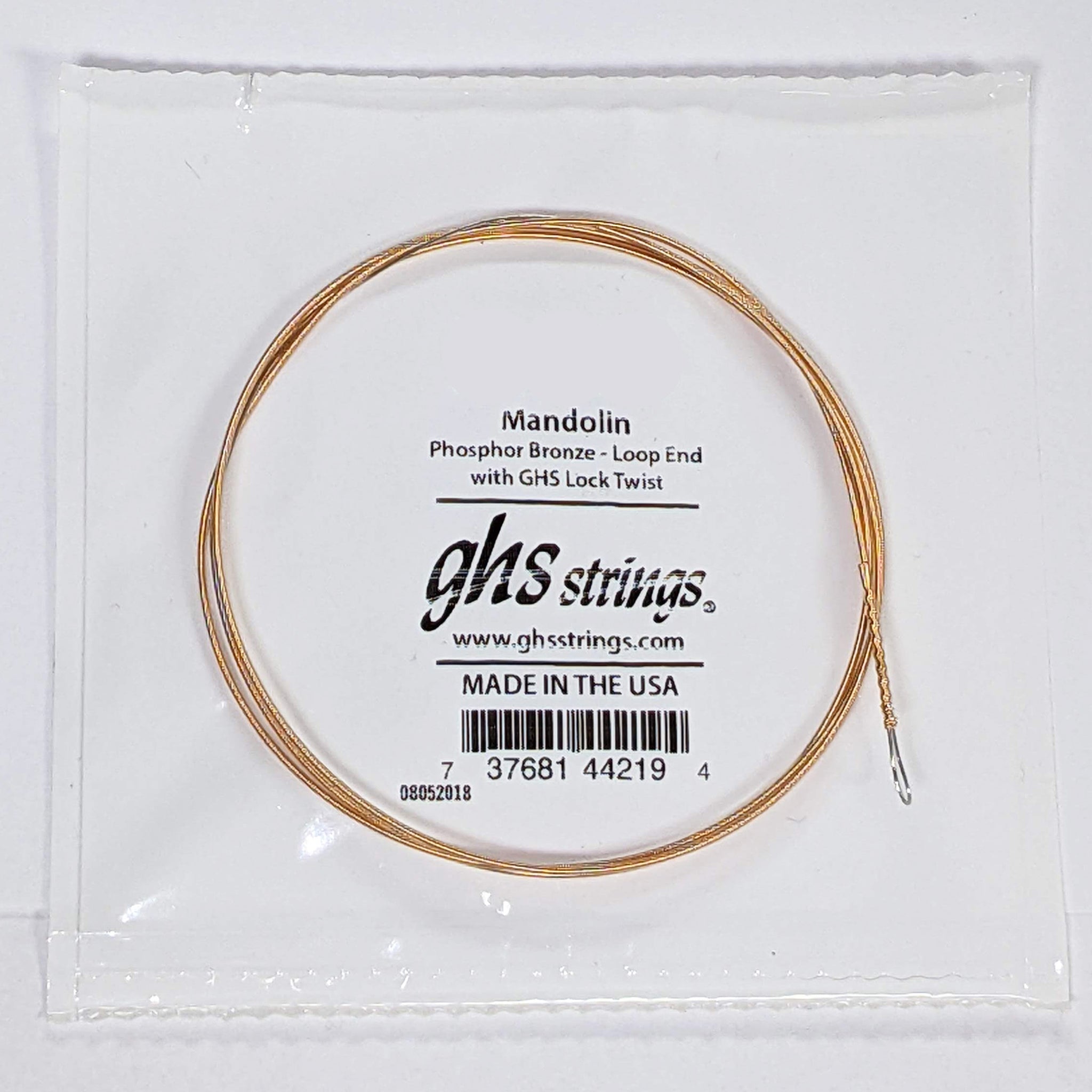 GHS MP40 Mandolin Phosphor Bronze Wound Single String,  Loop End
